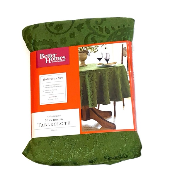 Better Homes and Gardens Green Textural Paisley Jacquard Fabric Tablecloths 2Ct - Picture 2 of 3